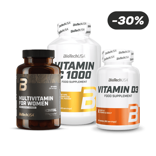 Vitamin C1000 + Vitamin D3 + Multivitamin For Women from organic sources
