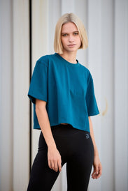 Heavyweight Oversized Cropped t-shirt da donna - BioTechUSA Italy