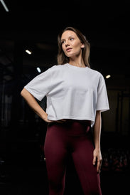 Heavyweight Oversized Cropped t-shirt da donna - BioTechUSA Italy