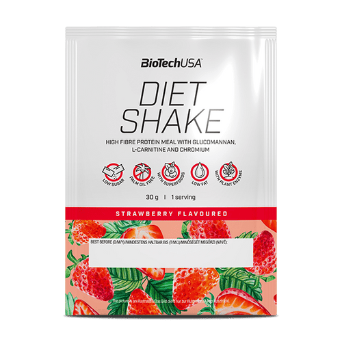 BioTechUSA Diet Shake bevanda proteica in polvere, ricca di fibre alimentari, dal basso contenuto di grassi, con superfood, senza olio di palma.