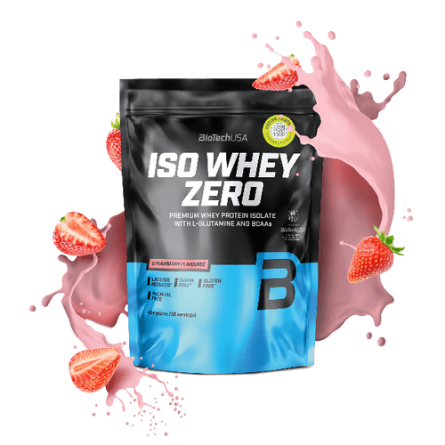 BioTechUSA Iso Whey Zero con ridotto contenuto di lattosio polvere di bevanda a base di isolato di proteine del siero di latte, senza glutine e senza zuccheri, con sapori fantastici. Il suo contenuto proteico aiuta l'aumento della massa muscolare. 