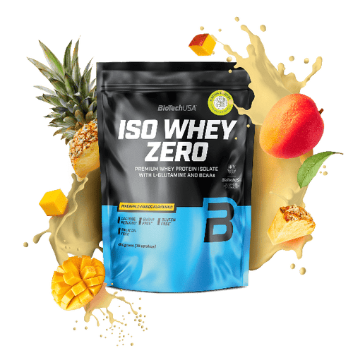 BioTechUSA Iso Whey Zero con ridotto contenuto di lattosio polvere di bevanda a base di isolato di proteine del siero di latte, senza glutine e senza zuccheri, con sapori fantastici. Il suo contenuto proteico aiuta l'aumento della massa muscolare. 