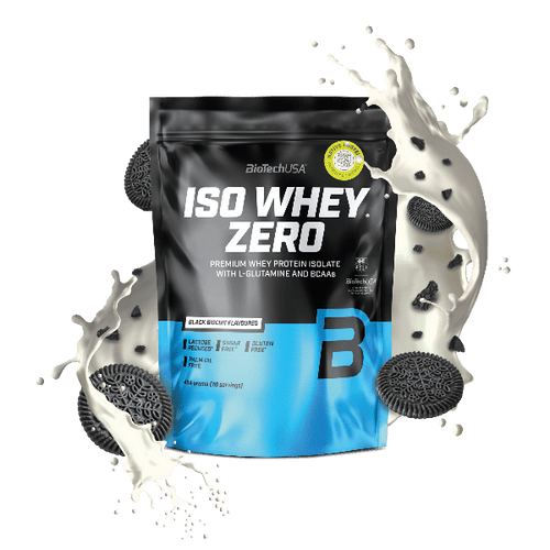 BioTechUSA Iso Whey Zero con ridotto contenuto di lattosio polvere di bevanda a base di isolato di proteine del siero di latte, senza glutine e senza zuccheri, con sapori fantastici. Il suo contenuto proteico aiuta l'aumento della massa muscolare. 