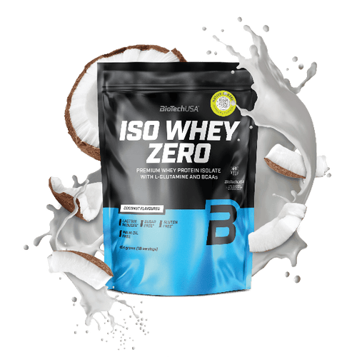 BioTechUSA Iso Whey Zero con ridotto contenuto di lattosio polvere di bevanda a base di isolato di proteine del siero di latte, senza glutine e senza zuccheri, con sapori fantastici. Il suo contenuto proteico aiuta l'aumento della massa muscolare. 