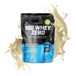 BioTechUSA Iso Whey Zero con ridotto contenuto di lattosio polvere di bevanda a base di isolato di proteine del siero di latte, senza glutine e senza zuccheri, con sapori fantastici. Il suo contenuto proteico aiuta l'aumento della massa muscolare. 