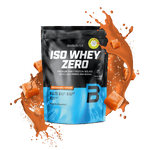 BioTechUSA Iso Whey Zero con ridotto contenuto di lattosio polvere di bevanda a base di isolato di proteine del siero di latte, senza glutine e senza zuccheri, con sapori fantastici. Il suo contenuto proteico aiuta l'aumento della massa muscolare. 